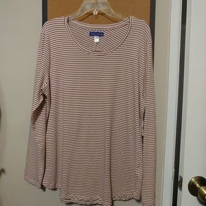 Striped pullover top size XL Cotton Blend